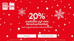 -20% zusätzlich auf viele Abverkaufsartikel