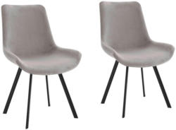 Stuhl-Set in Metall, Textil Grau