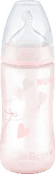 Nuk Flasche First Choice+ mit Trinksauger aus Silikon, 300ml, Größe 1M, 0-6 Monate, Baby Rose