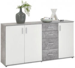 Kommode Beton Optik/weiß