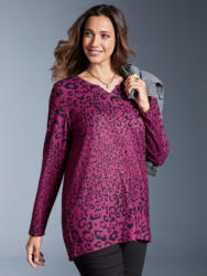 MIAMODA Pullover mit Leo-Druckmuster