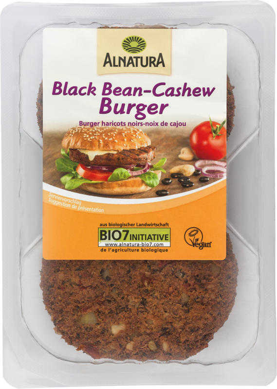 Black-Bean-Cashew-Burger (gekühlt)