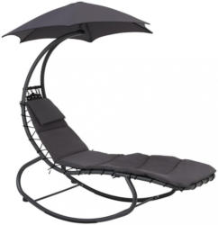 Schaukelliege Lara Metallgest. inkl. Dach U. Kissen 75/210cm Grau, Schwarz