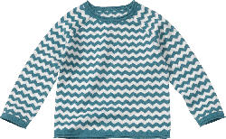 ALANA Kinder Pullover, Gr. 98, in Bio-Baumwolle, weiß, blau