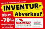 hagebaumarkt Niederer Hagebaumarkt Niederer - Inventurabverkauf - bis 31.01.2020