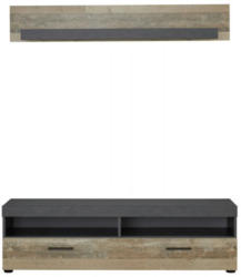 TV-Lowboard + Wandboard Opus, Old-Wood-Nachbildung hell/Matera