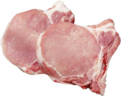 Frisches Schweinestielkotelett oder Filetkotelett in Scheiben geschnitten, je 1 kg