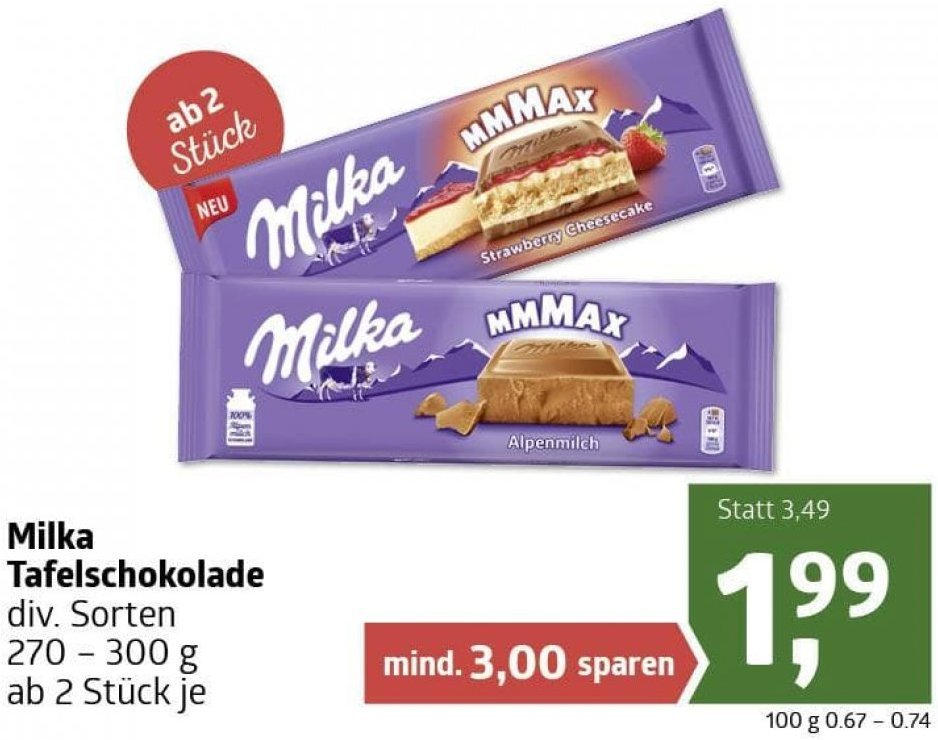 Milka Tafelschokolade Nur 1 99 Statt 3 49 Adeg Angebot