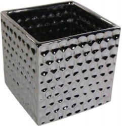 Übertopf Bubble-Silver ca. 13x13 cm silber