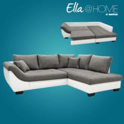 Ella@HOME Ecksofa - weiß-anthrazit - Liegefunktion - Armlehne links