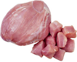 Frischer Gourmet Schweinebraten oder Schweinegulasch aus dem Schinken, je 1 kg