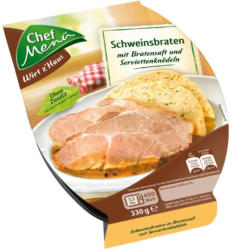 Chef Menü Schweinsbraten mit Serviettenknödeln