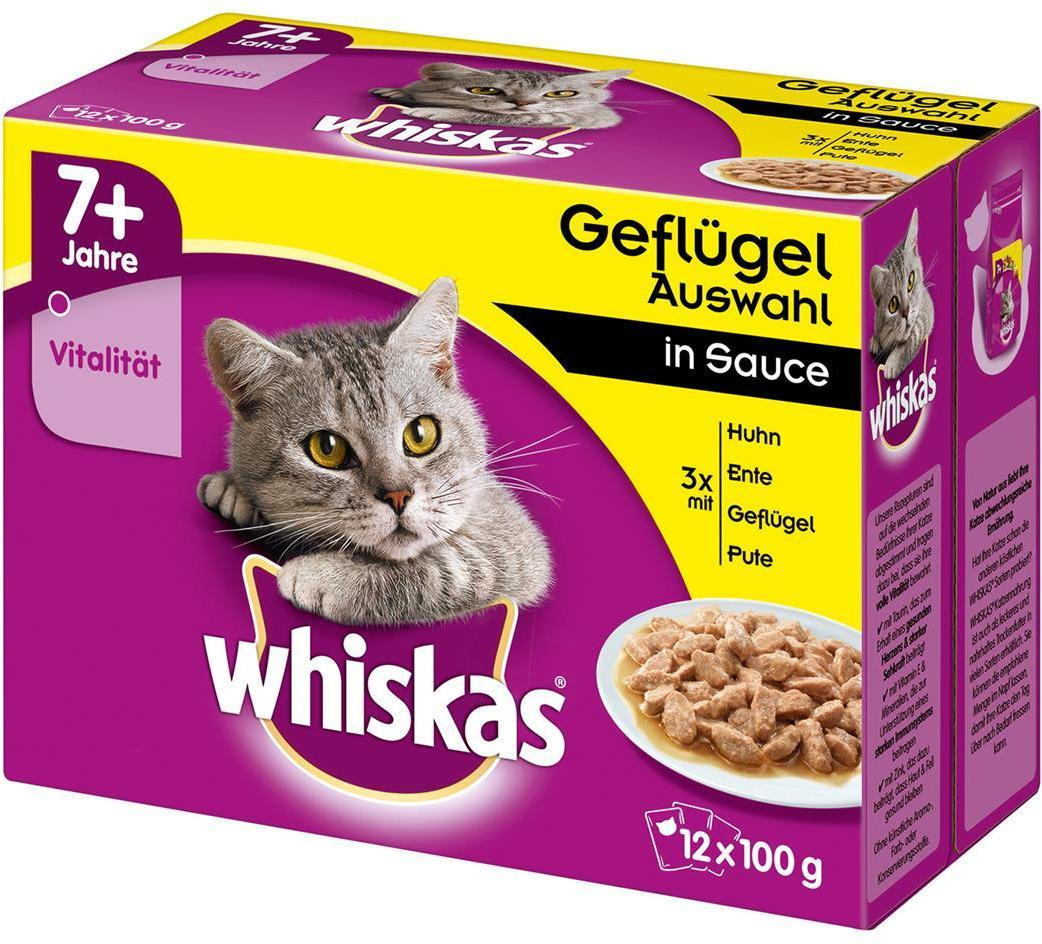 Whiskas Frischebeutel 12Pack Geflügel Auswahl in Sauce 7+ nur € 3,99