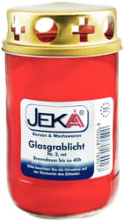 Jeka Glas-Grablicht mit Golddeckel