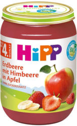 Hipp Erdbeere mit Himbeere in Apfel