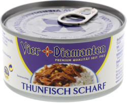 Vier Diamanten Thunfisch scharf