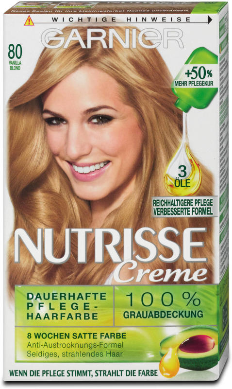 Garnier Nutrisse Creme dauerhafte Pflege-Haarfarbe - Nr. 80 Vanilla Blond