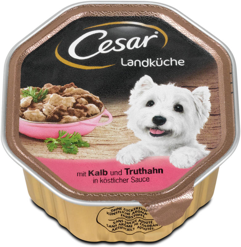 Cesar Landküche Hundefutter mit Kalb und Truthahn in Sauce
