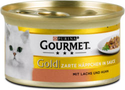 Gourmet Gold Zarte Häppchen in Sauce Katzenfutter mit Lachs & Huhn