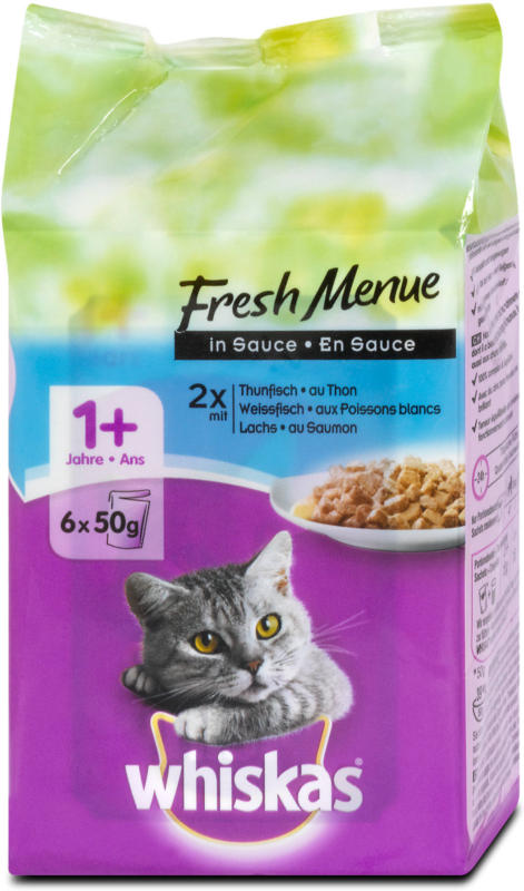 whiskas 1+ Jahre Fresh Menue Katzenfutter mit Fisch