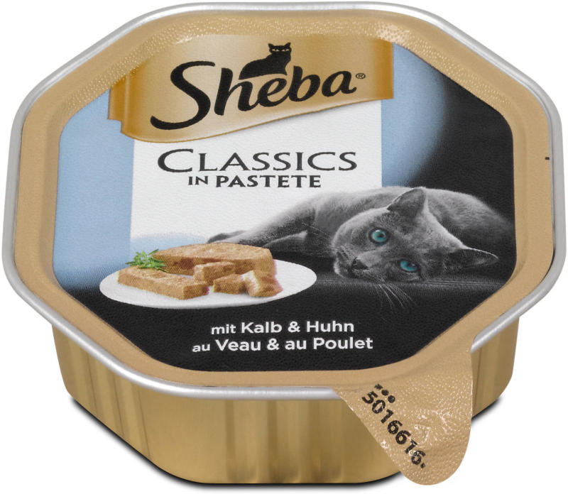Sheba Classics Katzenfutter Pastete mit Kalb und Huhn