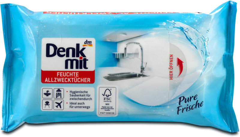 Denkmit Feuchte Allzwecktücher Pure Frische
