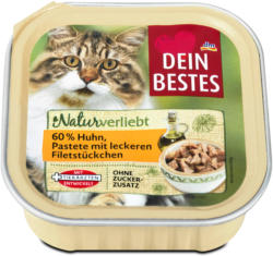 Dein Bestes Naturverliebt Katzenfutter Pastete mit Huhn