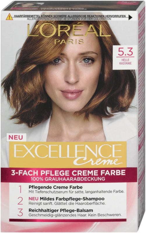 L'Oréal Paris Excellence Creme 3-Fach Pflege Creme Farbe - Nr. 5.3 Helle Kastanie