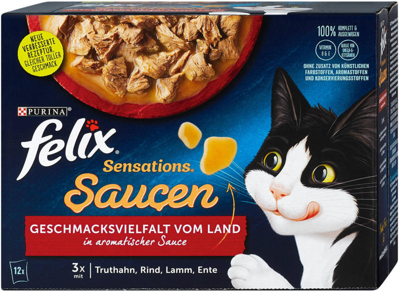 felix Sensations Saucen Katzenfutter Geschmacksvielfalt vom Land