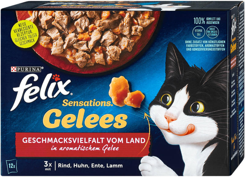 felix Sensations Gelees Katzenfutter Geschmacksvielfalt vom Land