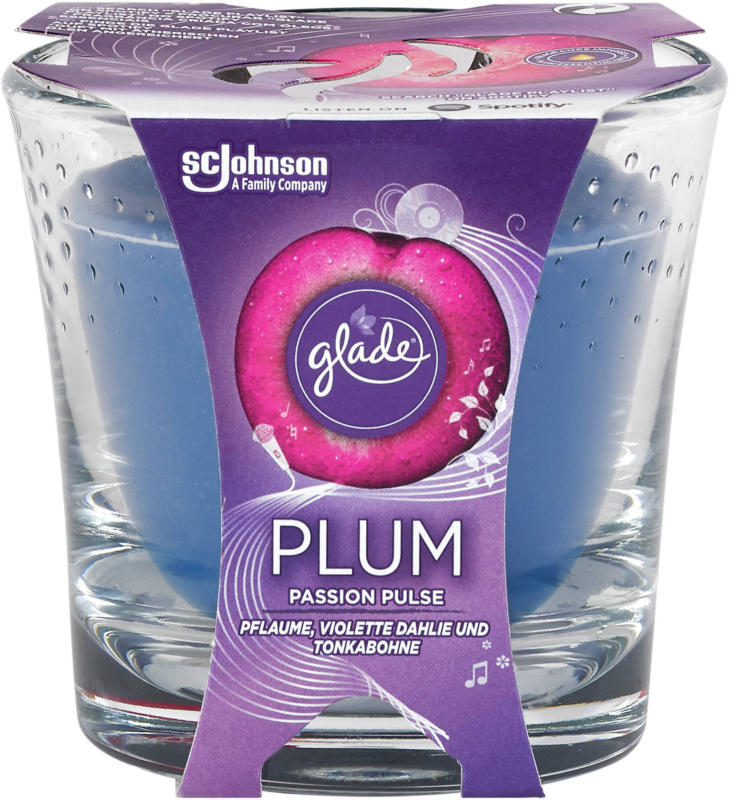 Glade Plum Passion Pulse Duftkerze im Glas