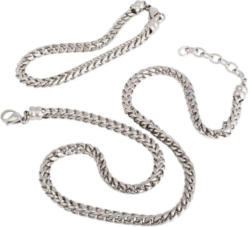 Edelstahlset Kette und Armband Zopfmuster