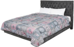 Tagesdecke Love grau/rosa 220 x 240 cm
