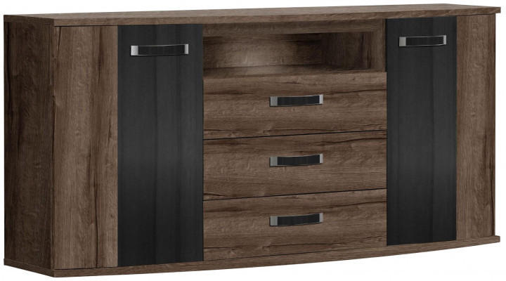 Sideboard Rondino Schlammeiche Nachbildung/schwarz 170 cm