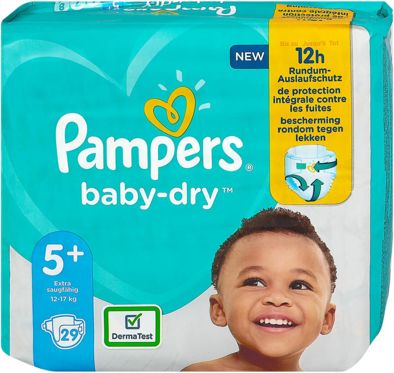 Pampers baby-dry Windeln Gr. 5+ (12-17 kg)