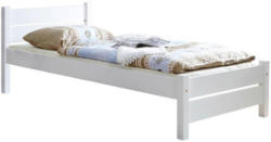 Bett Echtholz Massiv 100x200 Bora, Weiß