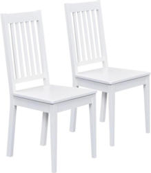 Esszimmerstuhl Westerland Weiß Massiv 2er-Set