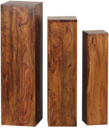 Blumentischset 3-er Set Sheesham Massiv
