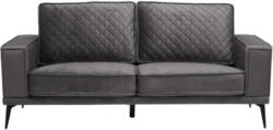 Dreisitzer-Sofa in Metall, Textil Grau, Schwarz