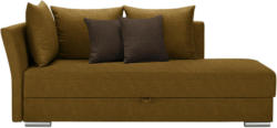 Liege in Textil Dunkelbraun, Bernsteinfarben