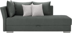 Liege In Textil Graphitfarben, Weiß