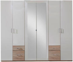 Kleiderschrank in Weiß, Eichefarben