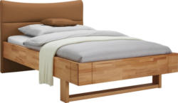 Bett 120/200 cm in Braun, Buchefarben