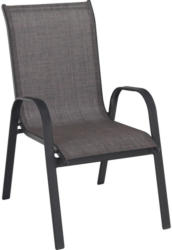 Stapelsessel In Metall, Textil Anthrazit, Hellbraun