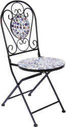 Gartensessel In Metall, Glas Blau, Schwarz