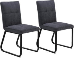 Stuhl-Set In Metall, Textil Anthrazit, Dunkelgrau