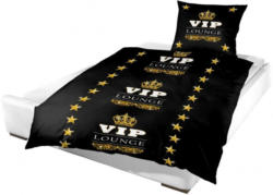 Microfaser Bettwäsche VIP Lounge schwarz/gold 135 x 200 cm