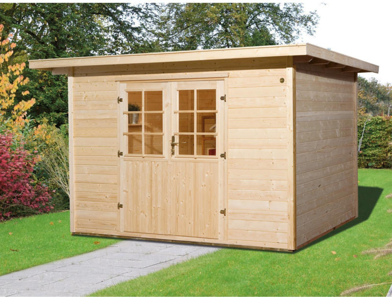Weka Holz-Gartenhaus Taro B Natur 295 cm x 240 cm inkl. Massivholzboden