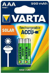 Akku Batterie AAA 550mAh, NiMh, für Solarleuchten, 2er Pack