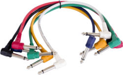 6.3 mm Mono Klinke 90° auf 6.3 mm Mono Klinke 90° (6er Set unterschiedliche Farben)